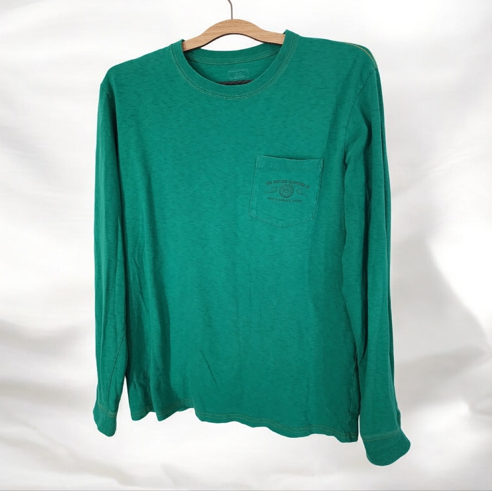 Southern Tide Green Long Sleeve Skipjack Cartridge Co Dog Shirt